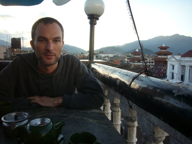 Our morning coffee fix at the rooftop cafe.